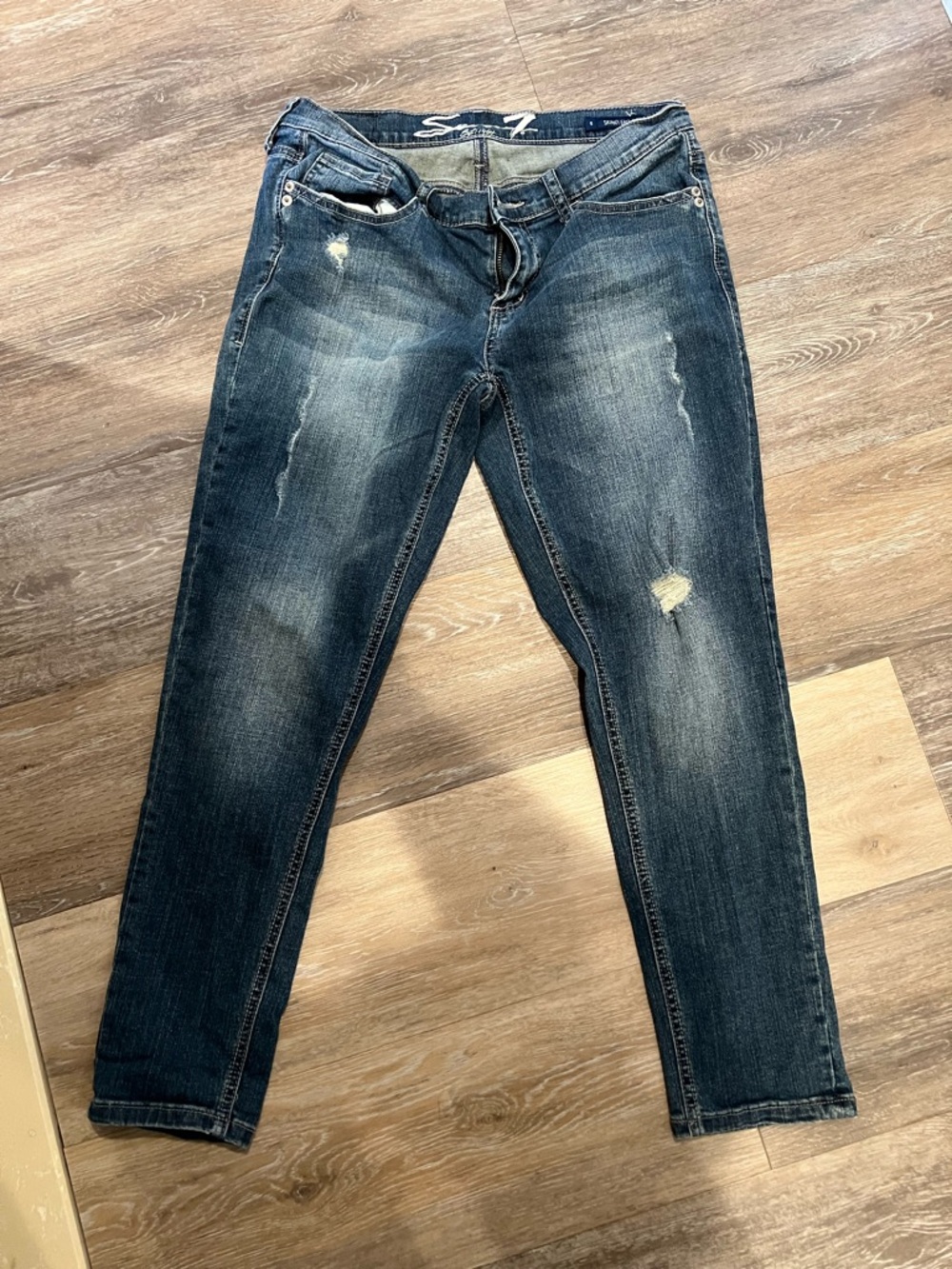 Seven7 Blue Skinny Easy Fit Jeans